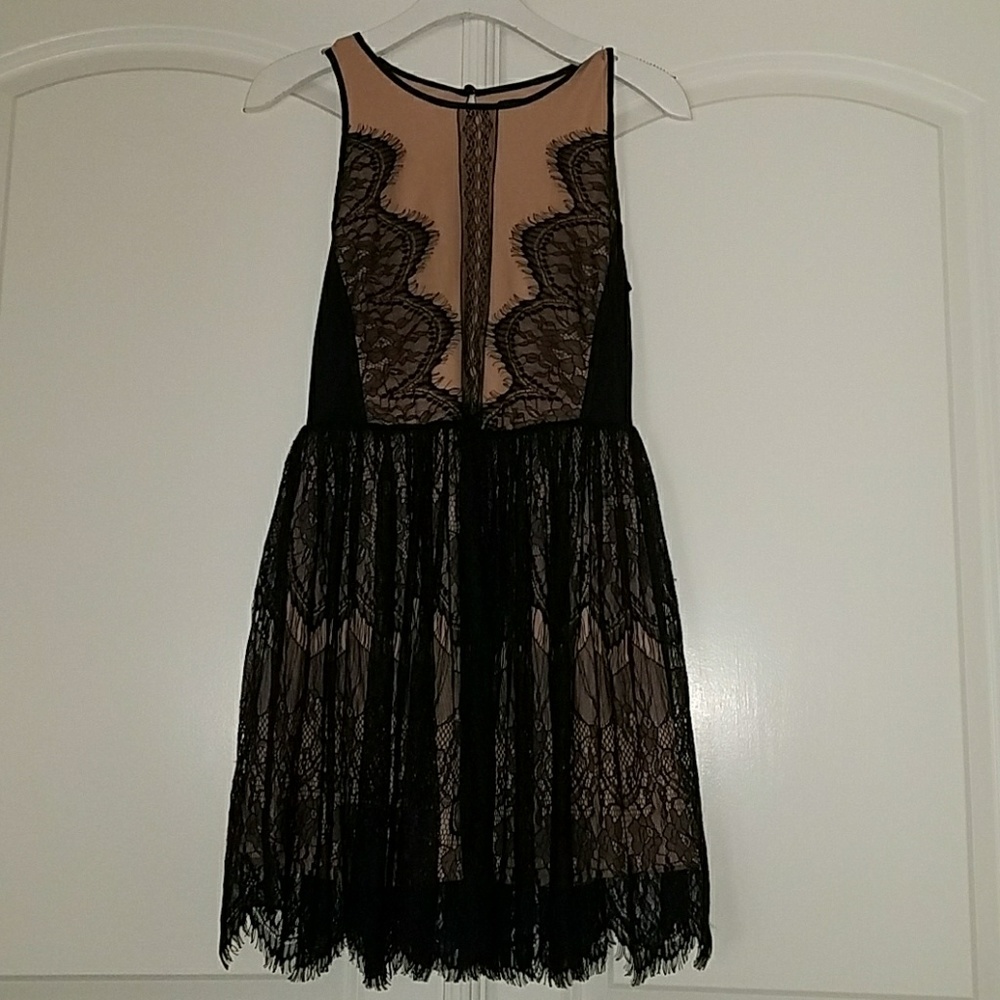 Black Nude Lace Wedding Dress
